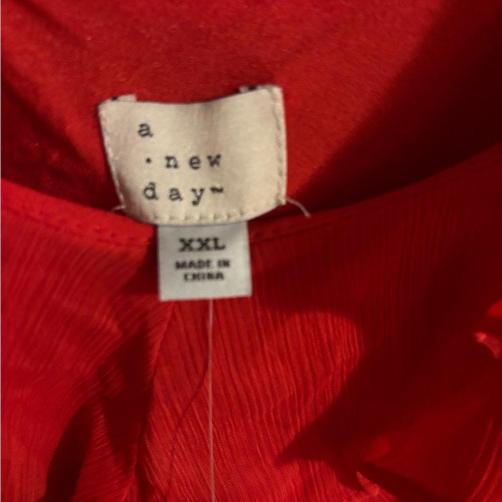 Elegant Red Ruffle Dress Plus XXL - Picture 7 of 9